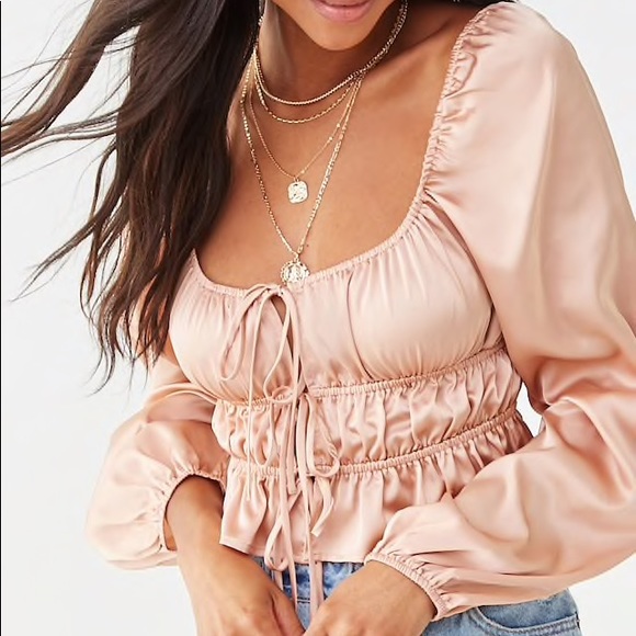 Forever 21 Tops - NWT Rose Gold Satin Top